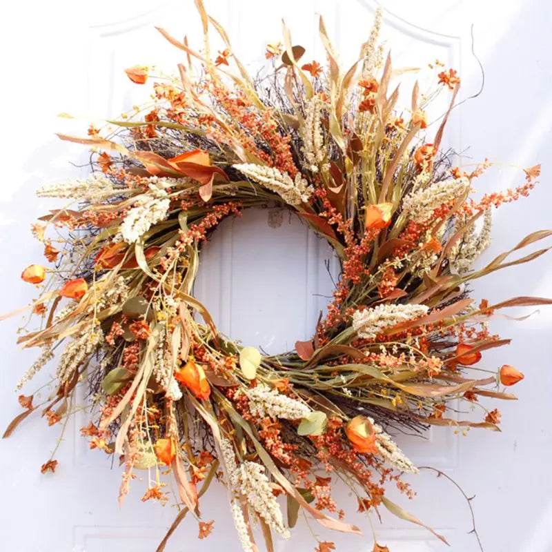 24-Inch Fall Harvest Gold Wheat Wreath