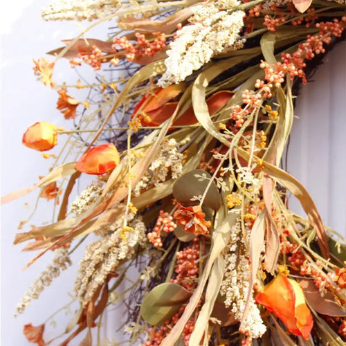 24-Inch Fall Harvest Gold Wheat Wreath