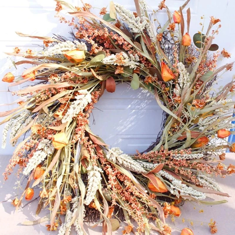 24-Inch Fall Harvest Gold Wheat Wreath