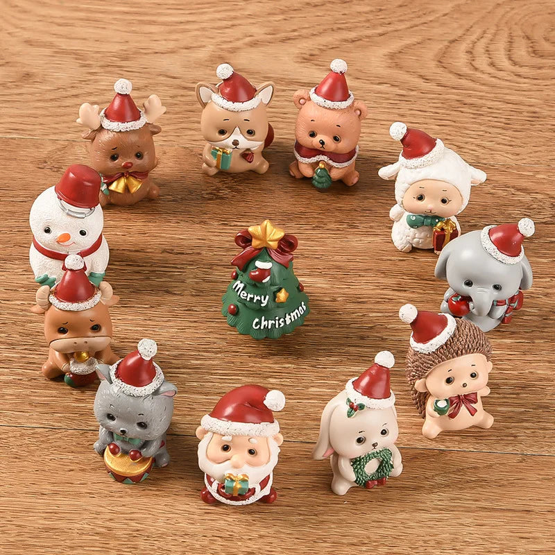 Christmas Resin Family Small Animal Ornaments