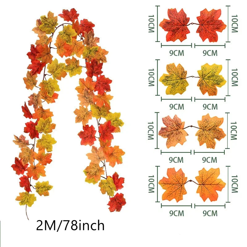 1.2M Autumn Maple Leaf Garland