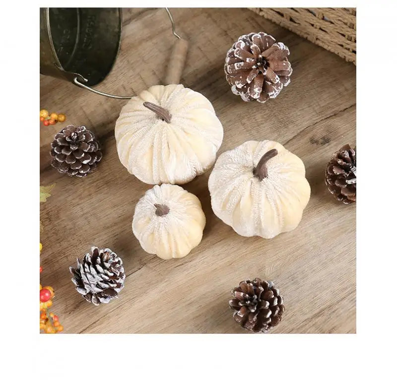 Artificial Velvet Pumpkins Decor