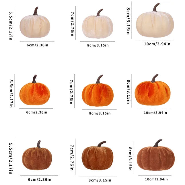 Artificial Velvet Pumpkins Decor