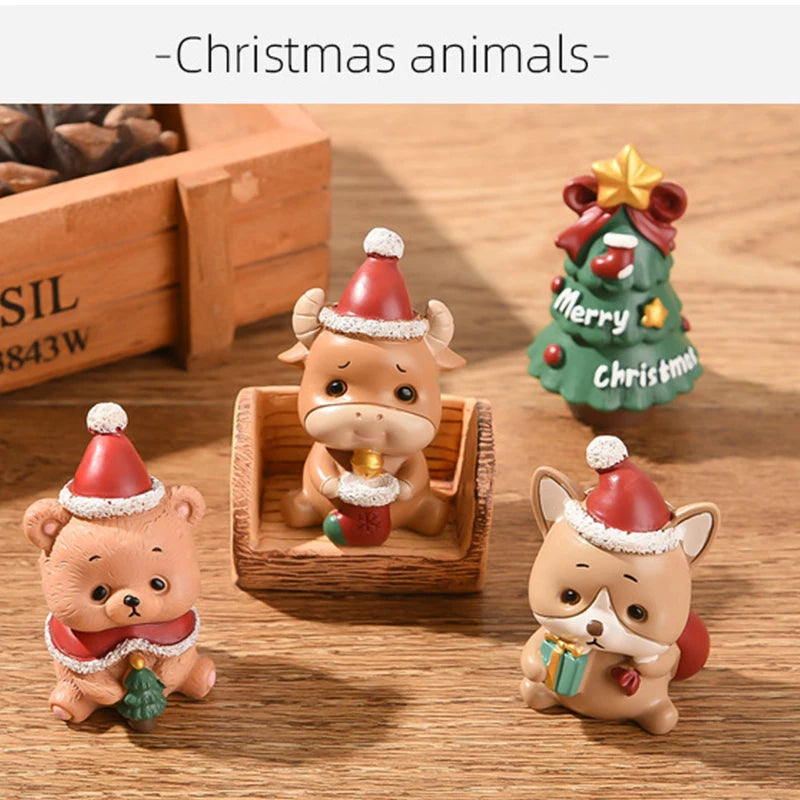 Christmas Resin Family Small Animal Ornaments