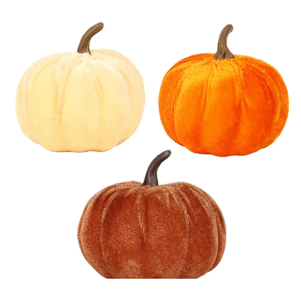 Artificial Velvet Pumpkins Decor