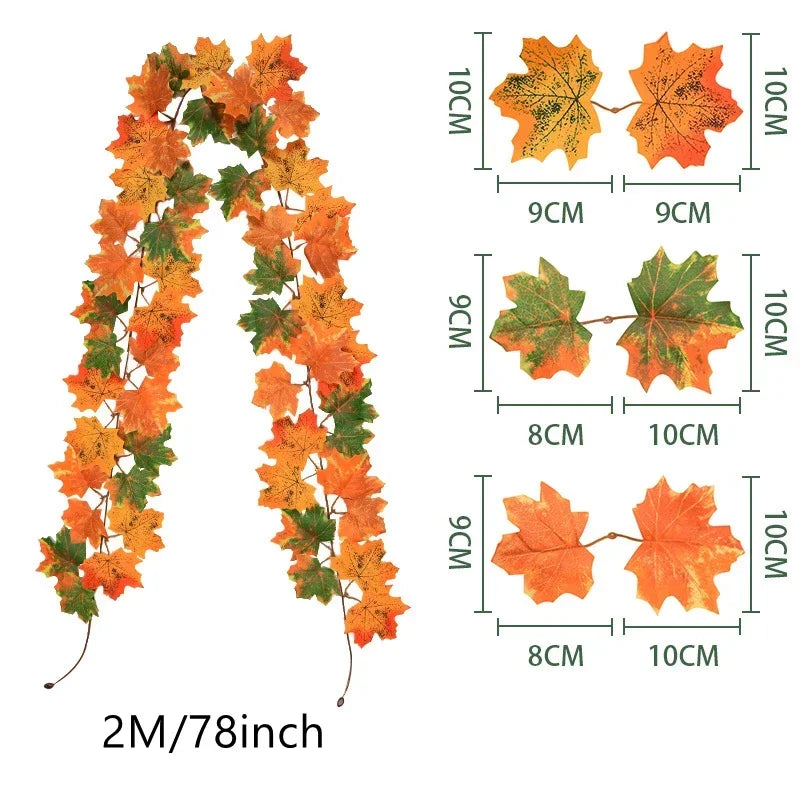 1.2M Autumn Maple Leaf Garland