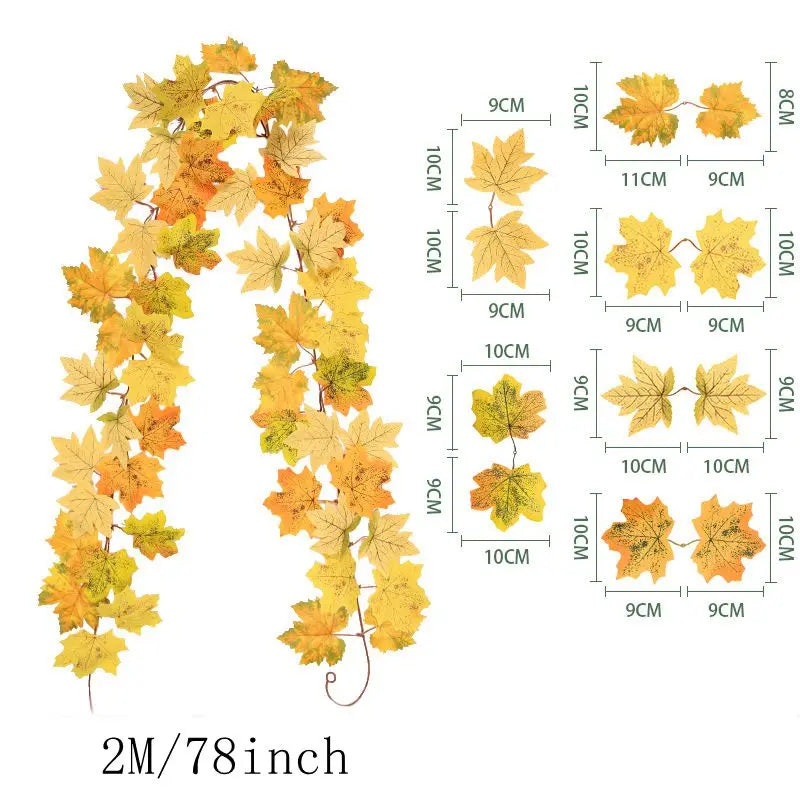 1.2M Autumn Maple Leaf Garland