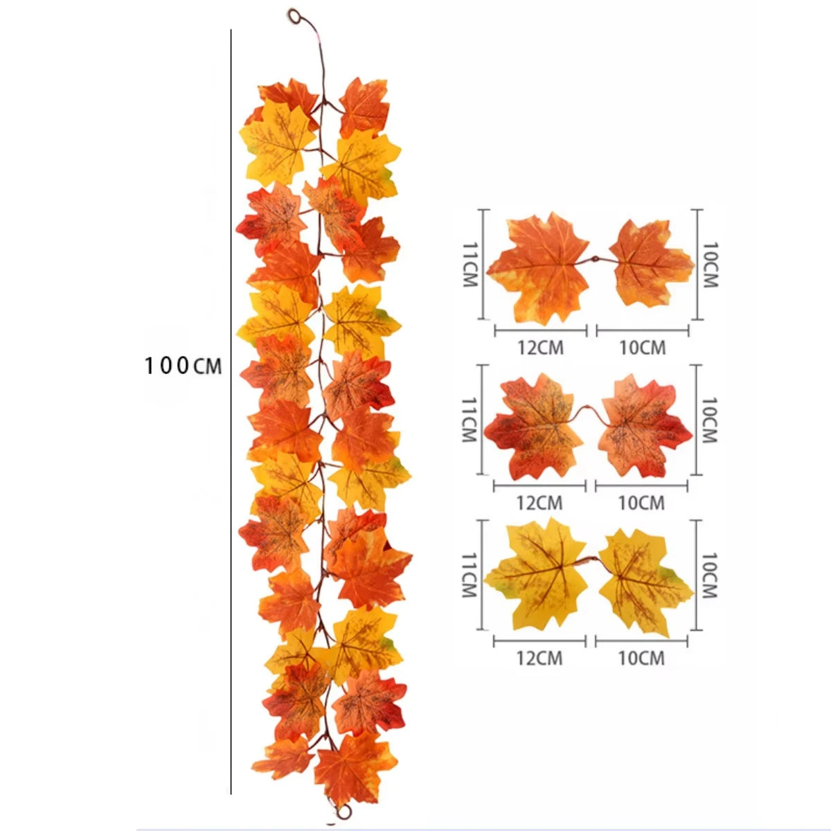 1.2M Autumn Maple Leaf Garland