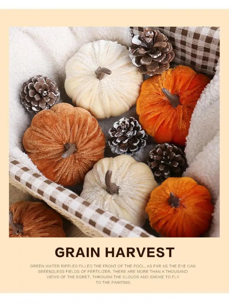 Artificial Velvet Pumpkins Decor