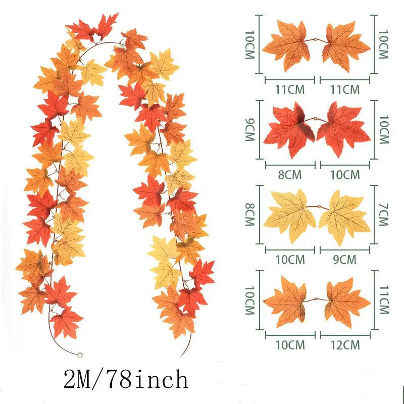1.2M Autumn Maple Leaf Garland