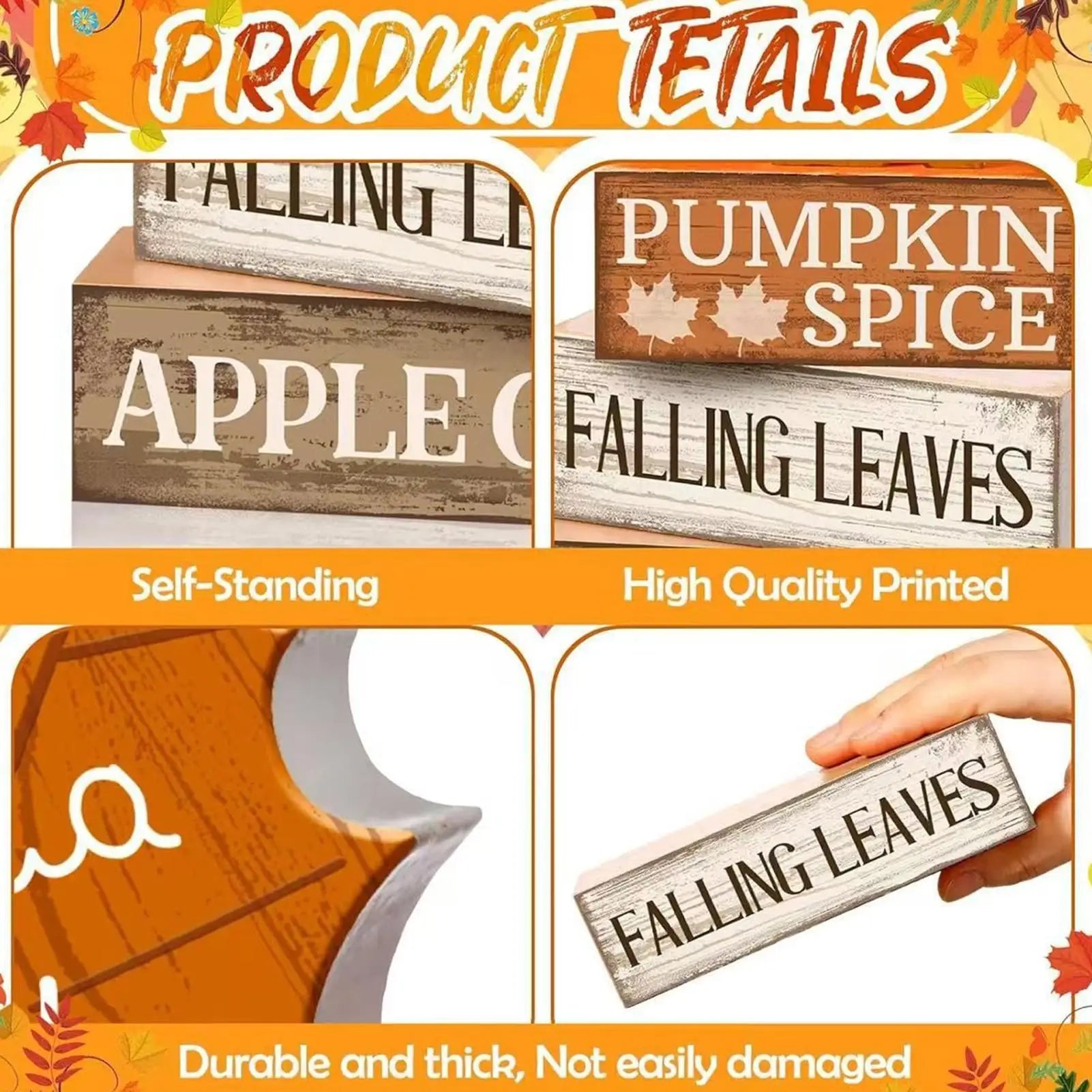 Fall Tiered Tray Decor – Wooden Maple Leaf Table Centerpiece