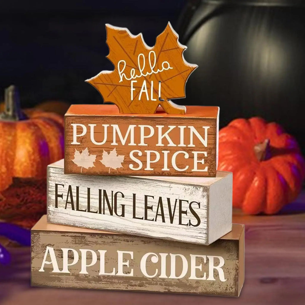Fall Tiered Tray Decor – Wooden Maple Leaf Table Centerpiece