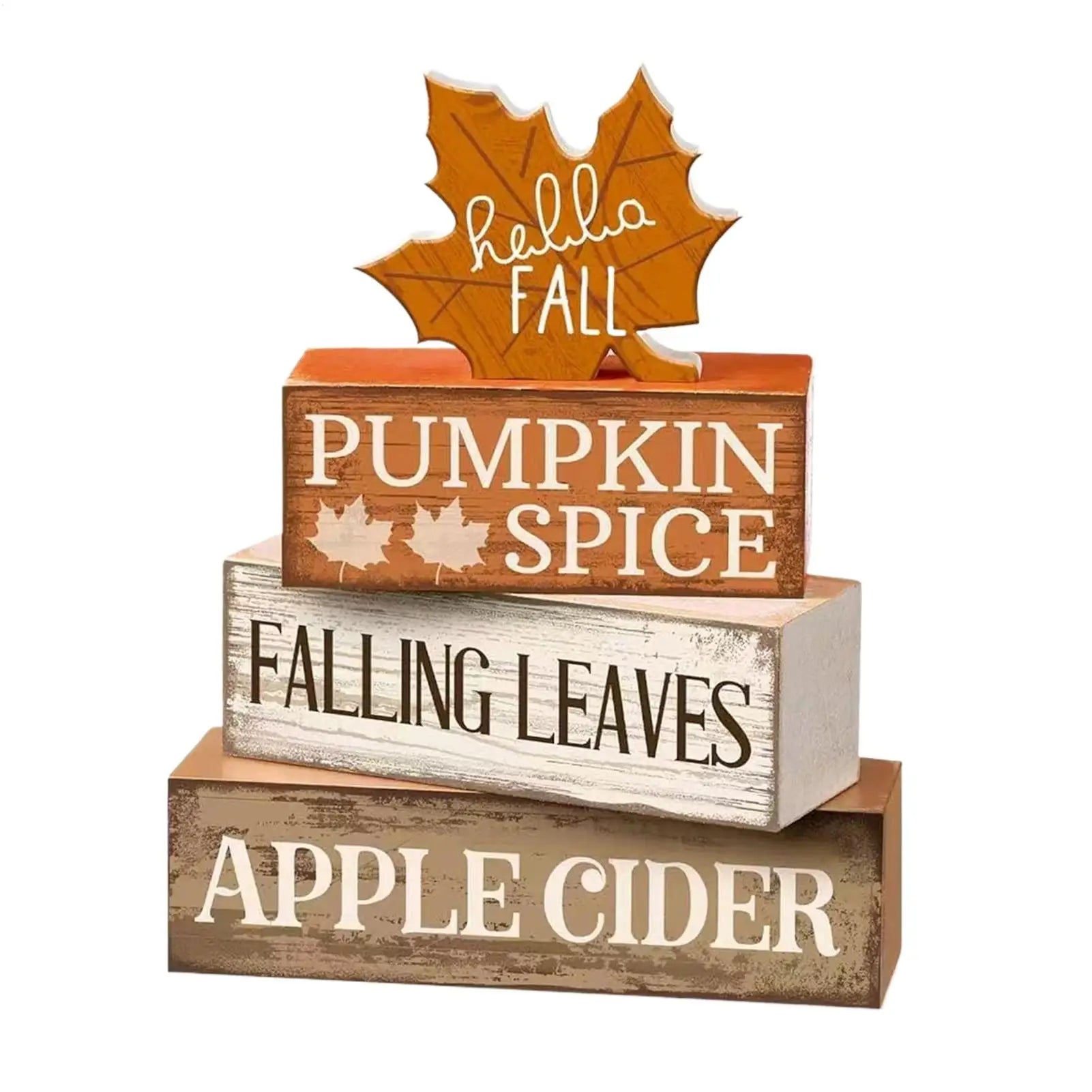 Fall Tiered Tray Decor – Wooden Maple Leaf Table Centerpiece
