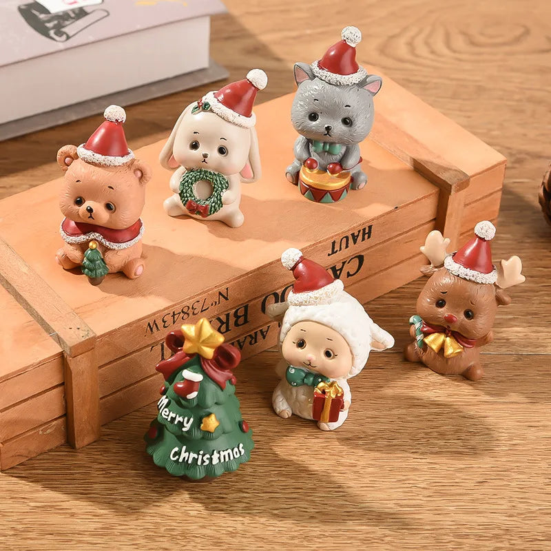 Christmas Resin Family Small Animal Ornaments