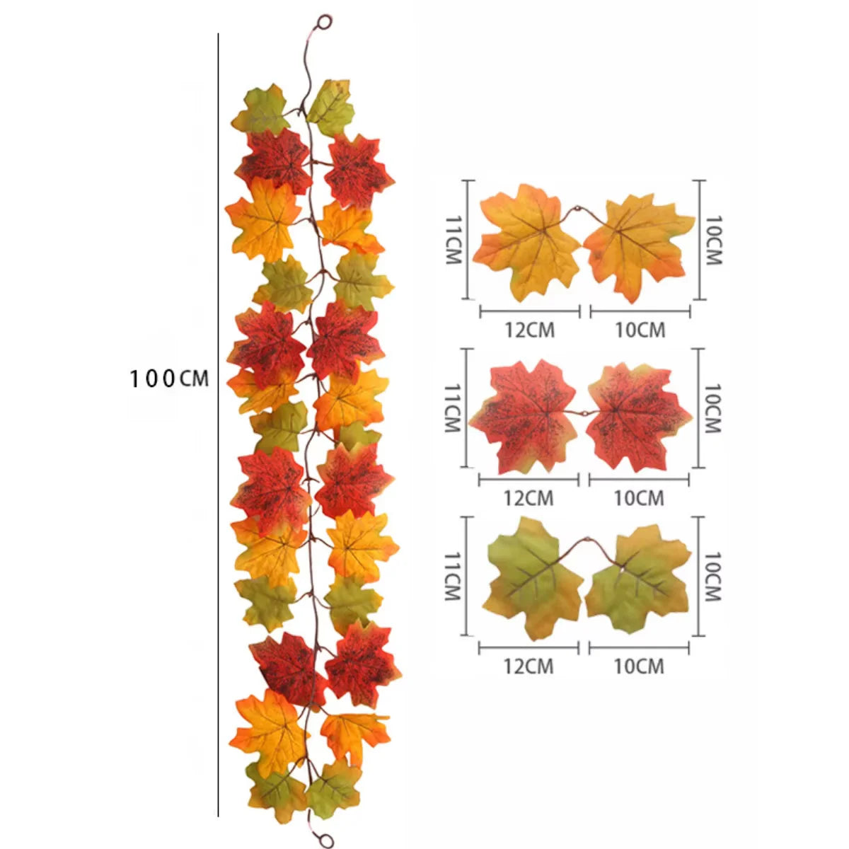 1.2M Autumn Maple Leaf Garland