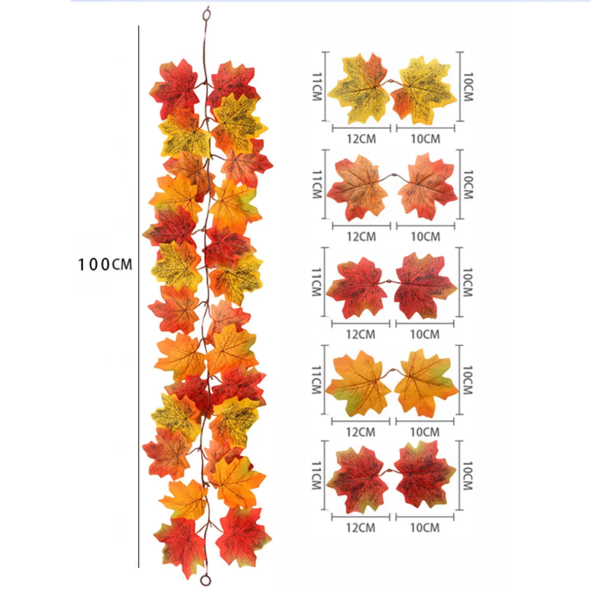 1.2M Autumn Maple Leaf Garland