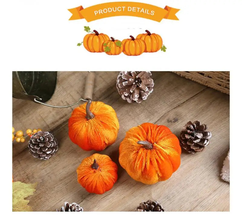 Artificial Velvet Pumpkins Decor