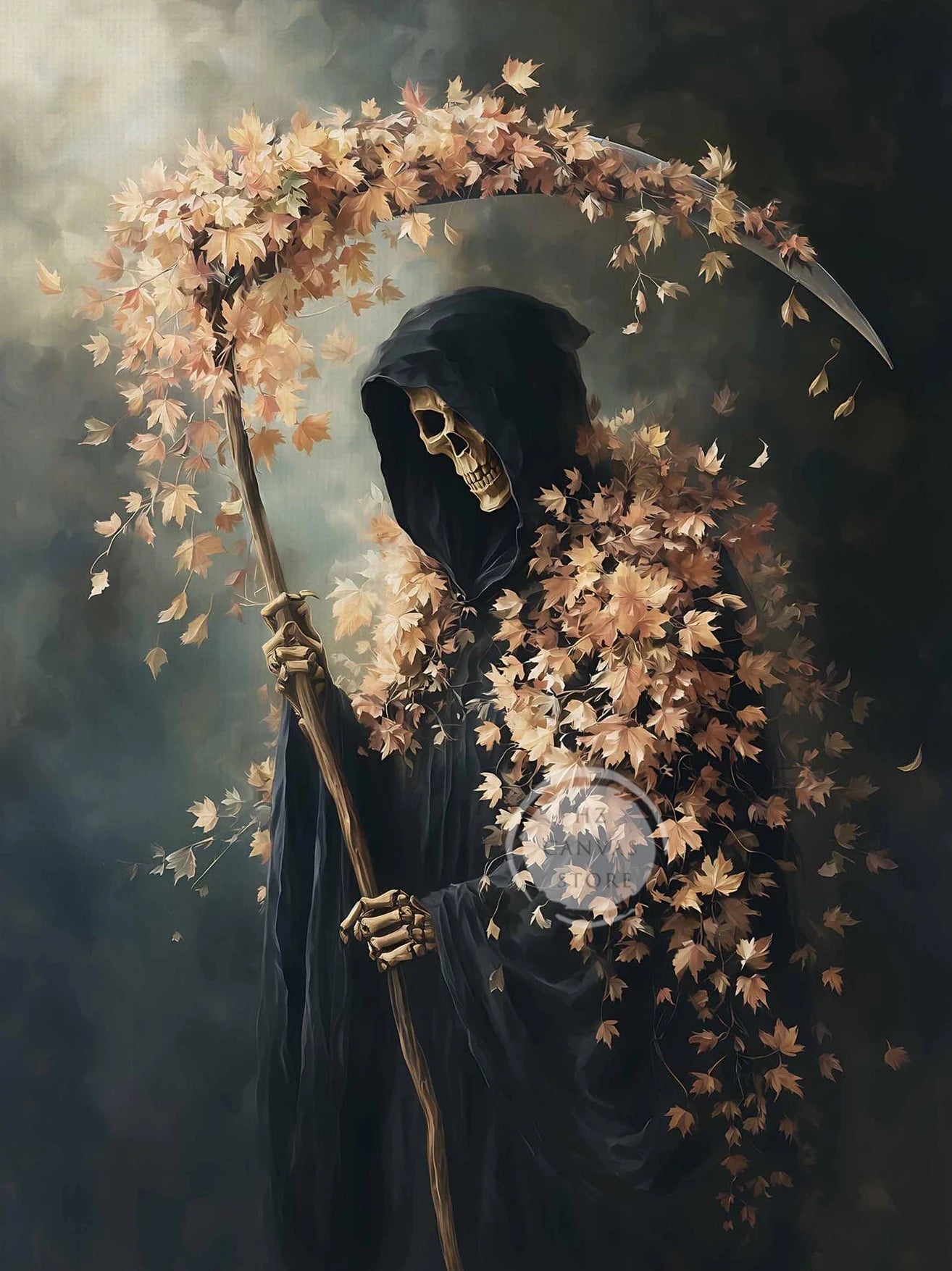 Gothic Grim Reaper Wall Art – Vintage Halloween Canvas Print