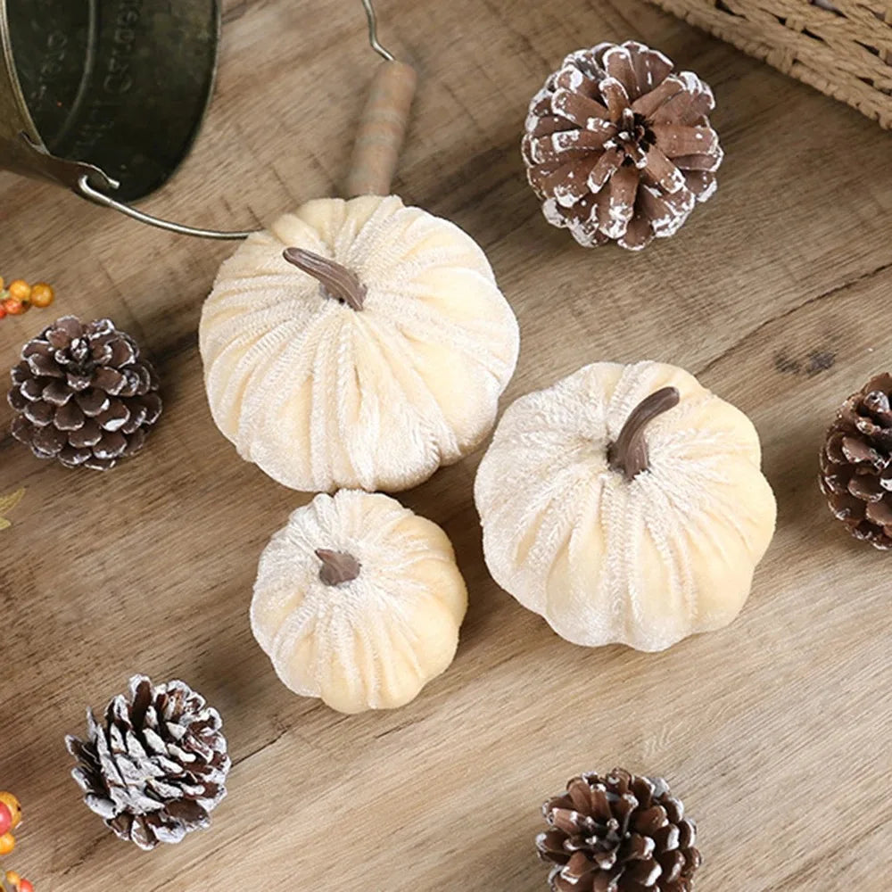 Artificial Velvet Pumpkins Decor