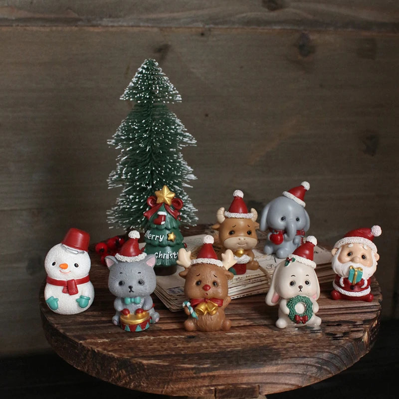 Christmas Resin Family Small Animal Ornaments