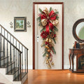 Christmas Wall Decoration with Red Bells & Green Leaves