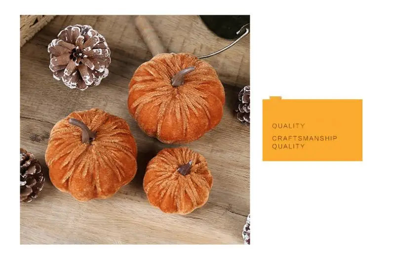 Artificial Velvet Pumpkins Decor