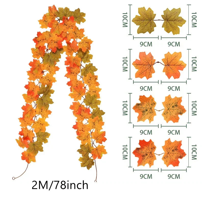 1.2M Autumn Maple Leaf Garland
